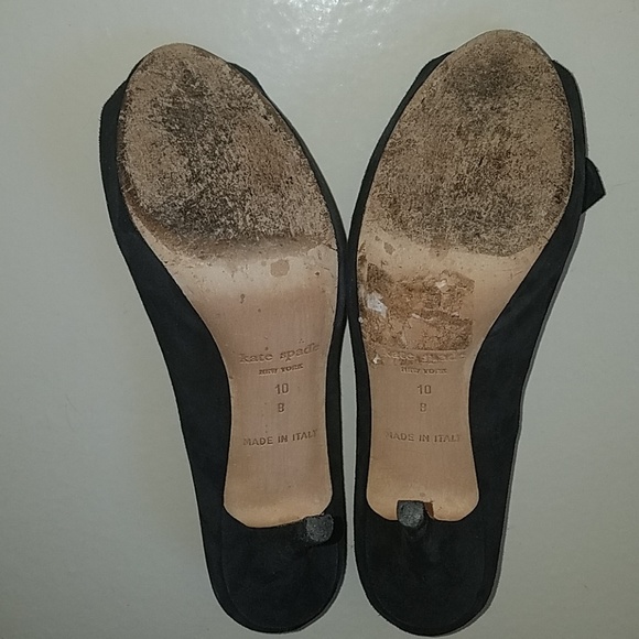Kate Spade black suede peep toe heels - Picture 6 of 7